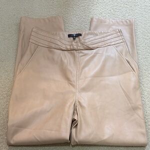 Women’s 7 For all Mankind Beige Faux Leather Pants Size M